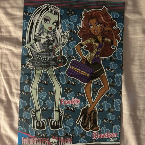 Monster High magazine and poster 2012 with Frankie and Clawdeen