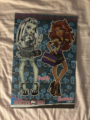 Monster High magazine and poster 2012 with Frankie and Clawdeen