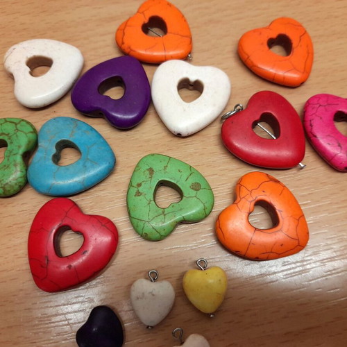Haolite heart beads new in various colors