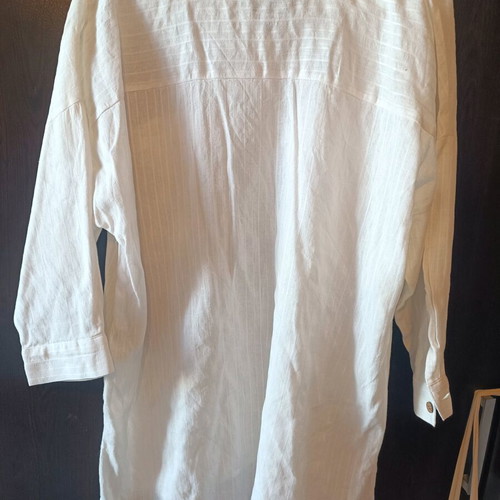 Zara white oversized shirt blouse S like new, linen blend
