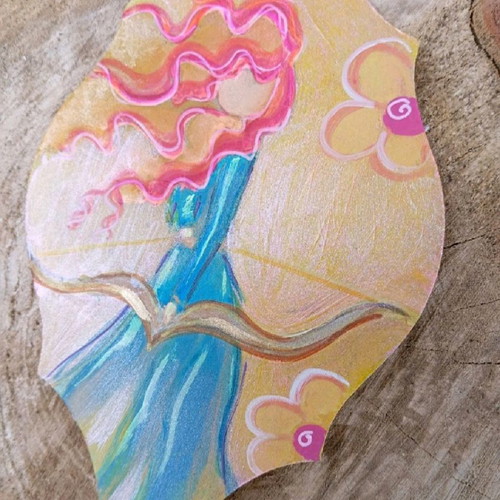 Hand mirrors new with paintings, 13x26cm, 3 designs