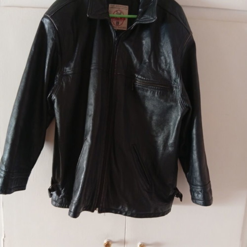 Leather vintage men's jacket XL used, black