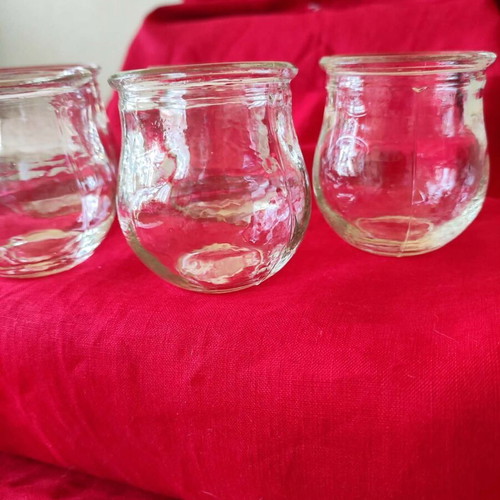 Set of 5 used glass cupping jars