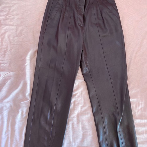 Zini leather pants like new, black cherry, size 38