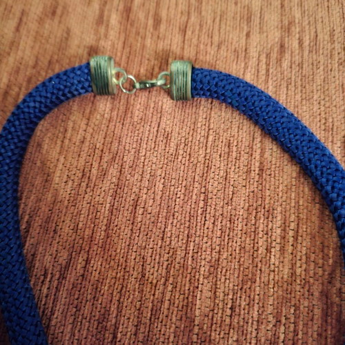 Vintage handmade necklace used, blue