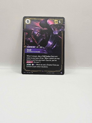 League of Legends Riftbound Vendetta Zed Without a Sound V.1 rare card like new