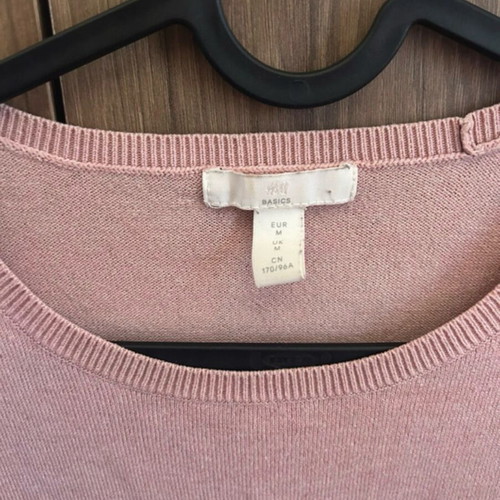 H&M Blouses Medium with 3/4 Sleeve Like New, White and Pink