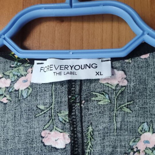 Foreveryoung the lebel dress XL new, long, black with multicolor pattern