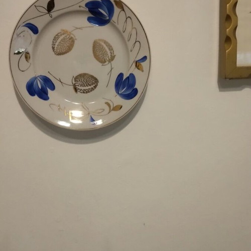 Decorative wall plates like new, set of 2, 24 gold painting, 22 cm diameter