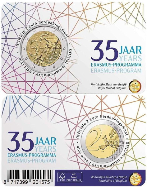  SAC velgio 2 evro 2022 UNC Erasmus (coincard)