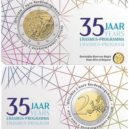 Belgium 2 Euro 2022 UNC Erasmus commemorative