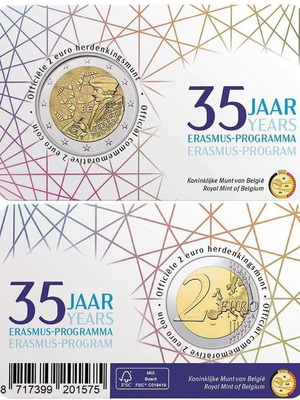Βέλγιο 2 Ευρώ 2022 UNC Erasmus αναμνηστικό