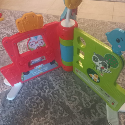 Educational toy with songs, alphabet, numbers, and shapes used
