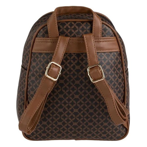 Backpack women's brown mini with patterns and zipper new