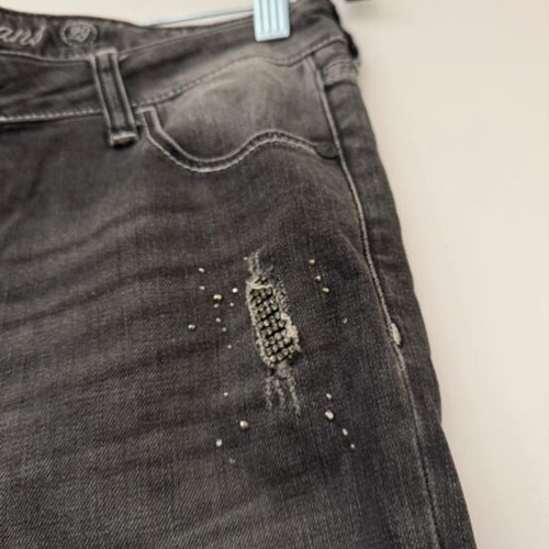 Guess jeans like new with rhinestones, black and grey, size M
