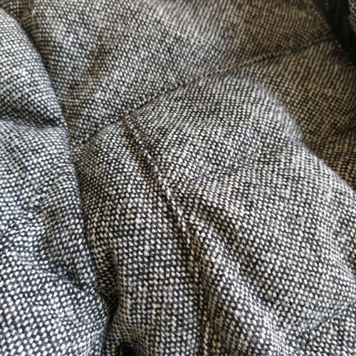 Grey down jacket Zara used, with belt and zipper details