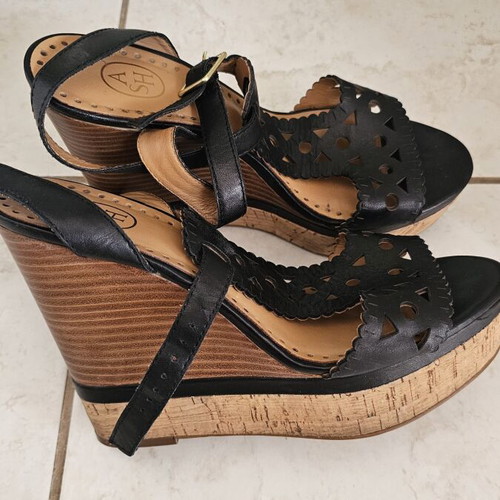 Ash platform sandals used, size 40, black