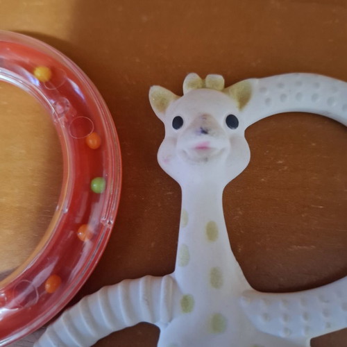 Sophie La Girafe Teething Set used with Rattle and Natural Rubber Teether