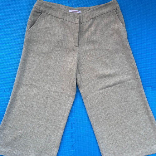 Raxevsky beige zip culottes pants, like new, size Large