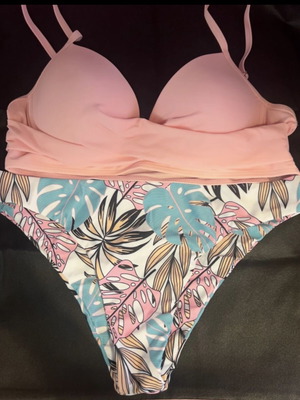 Bikini new, pink and blue, size Large