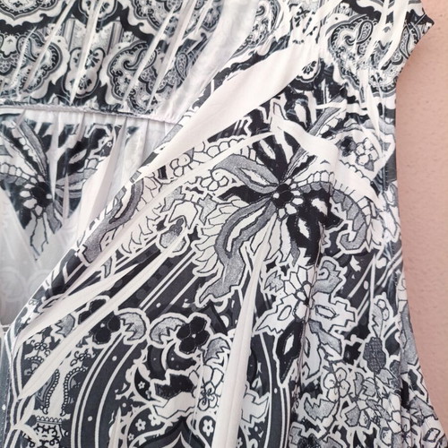 Denver Hayes plus size maxi dress, black and white paisley print