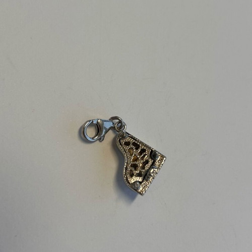 3D Piano Pendant new, silver tone with detailed design