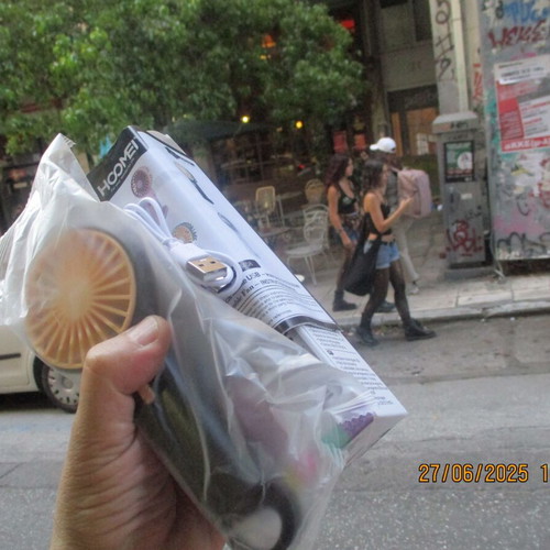 Hoomei handheld fan new with floor stand and bonus gift