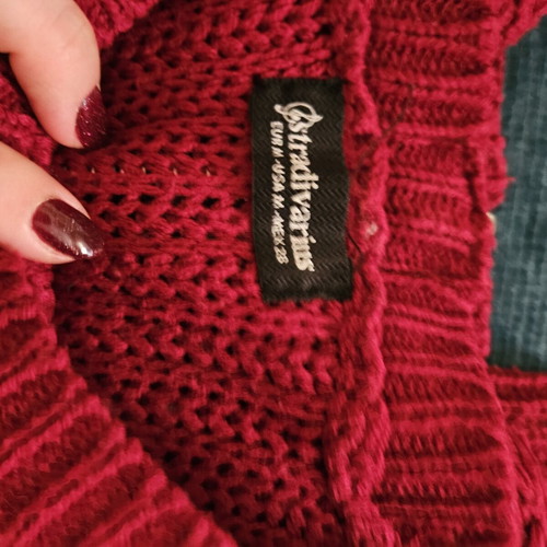 Stradivarius knitted sweater M used, red