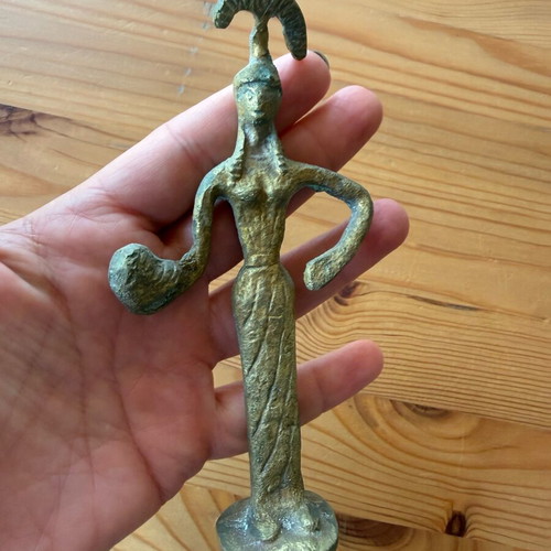 Bronze figurine of goddess Athena used