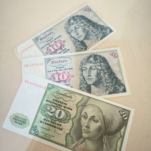 German banknotes pack 10, 10, 20 mark 1970-77