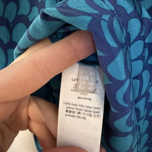 Stefanel Silk Dress with Belt Size 40 Like New, Blue Turquoise