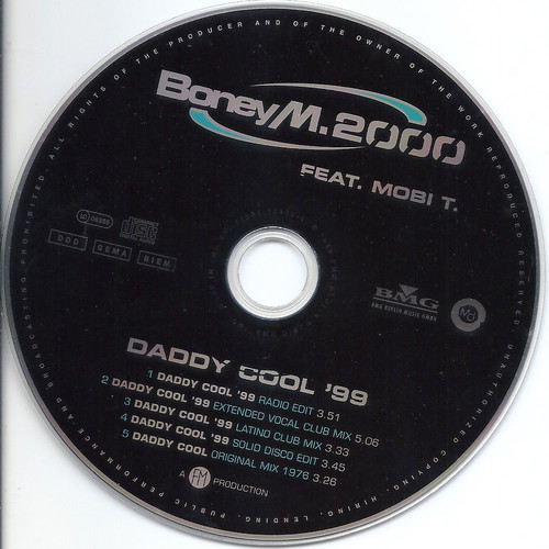 Boney M ft. Mobi T Daddy Cool 1999 CD used, pop