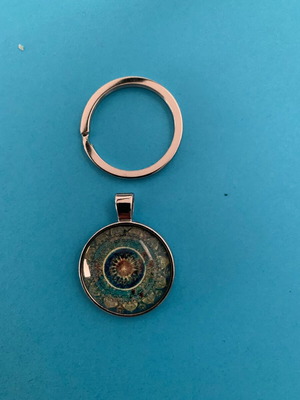 Pendant keychains set of 3 new, multicolor steel