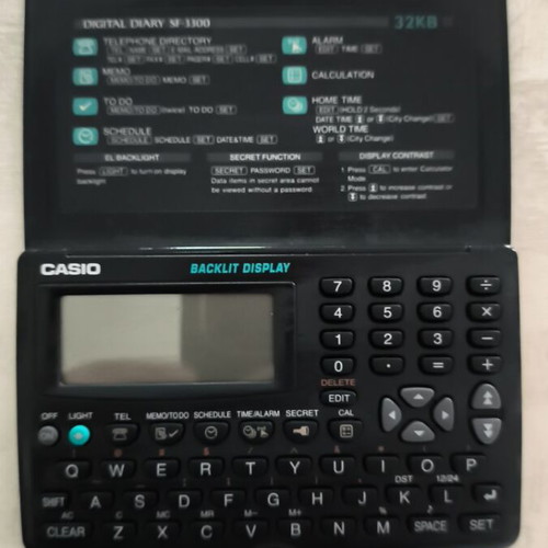 Casio digital diary SF-3300 used, vintage collectible