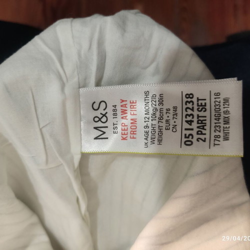 Baby linen-like romper unused, 9-12 months Marks & Spencer