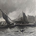  1820 Γιβραλτάρ από την θάλασσα Χαλκογραφία 32x23cm