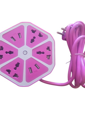 Πολύπριζο USB Hexagon Socket σε σχήμα φρούτου μωβ καινούργιο