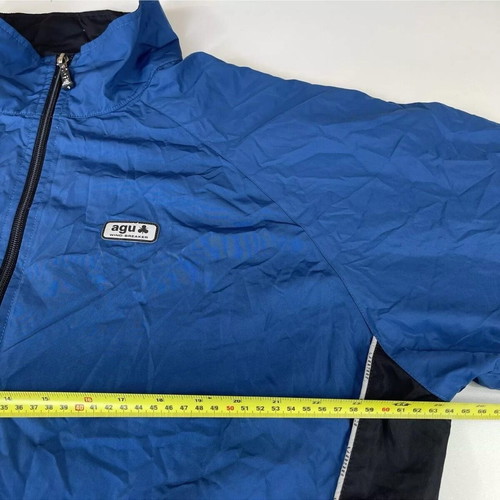 Vintage AGU Reflective Windbreaker Cycling Jacket Full Zip XXL Blue like new