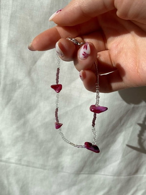Handmade anklet custom order with beads and mother of pearl