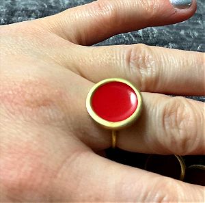 Δαχτυλίδι σε κόκκινο χρωμα της σειράς Palette από Πριγκιπώ