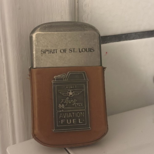 Spirit of St. Louis vintage petrol windproof lighter with leather