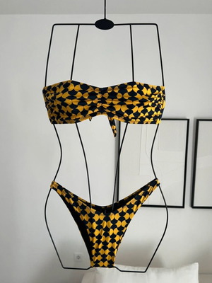 Lookseri bikini swimwear size M new, yellow black