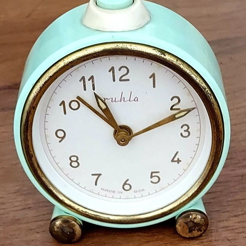 Vintage Ruhla mechanical table clock used