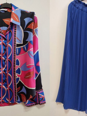 Shirt and zip culottes new, multicolored, size XL