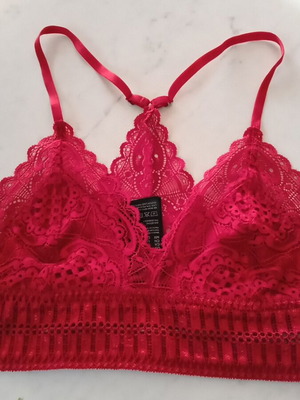 H&M Bustier Bra Red Like New Without Underwire