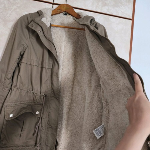 H&M khaki parka jacket size M used