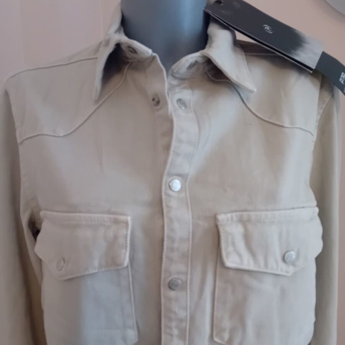 Men's beige shirt jacket, size S