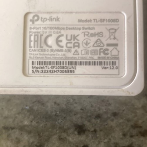 Tp-Link TL-SF-1008D unmanaged switch 8 ports used, set of 2 with charger