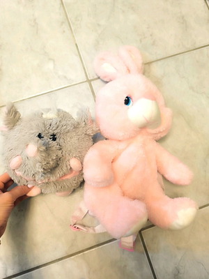 Rabbit bag with plush elephant gift