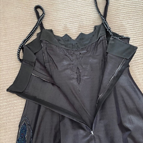 Vintage handmade 80s mini dress like new with beads and pearls